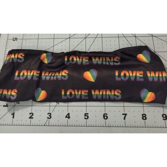 Love Wins Rainbow Pride Headband Stretchy Elastic Fabric Hair Accessory - Picture 2 of 4